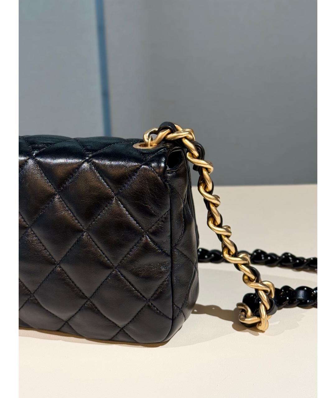 CHANEL Черная кожаная сумка через плечо, фото 6