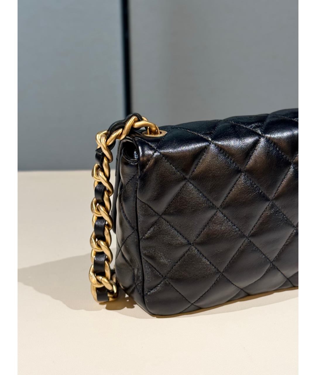 CHANEL Черная кожаная сумка через плечо, фото 7