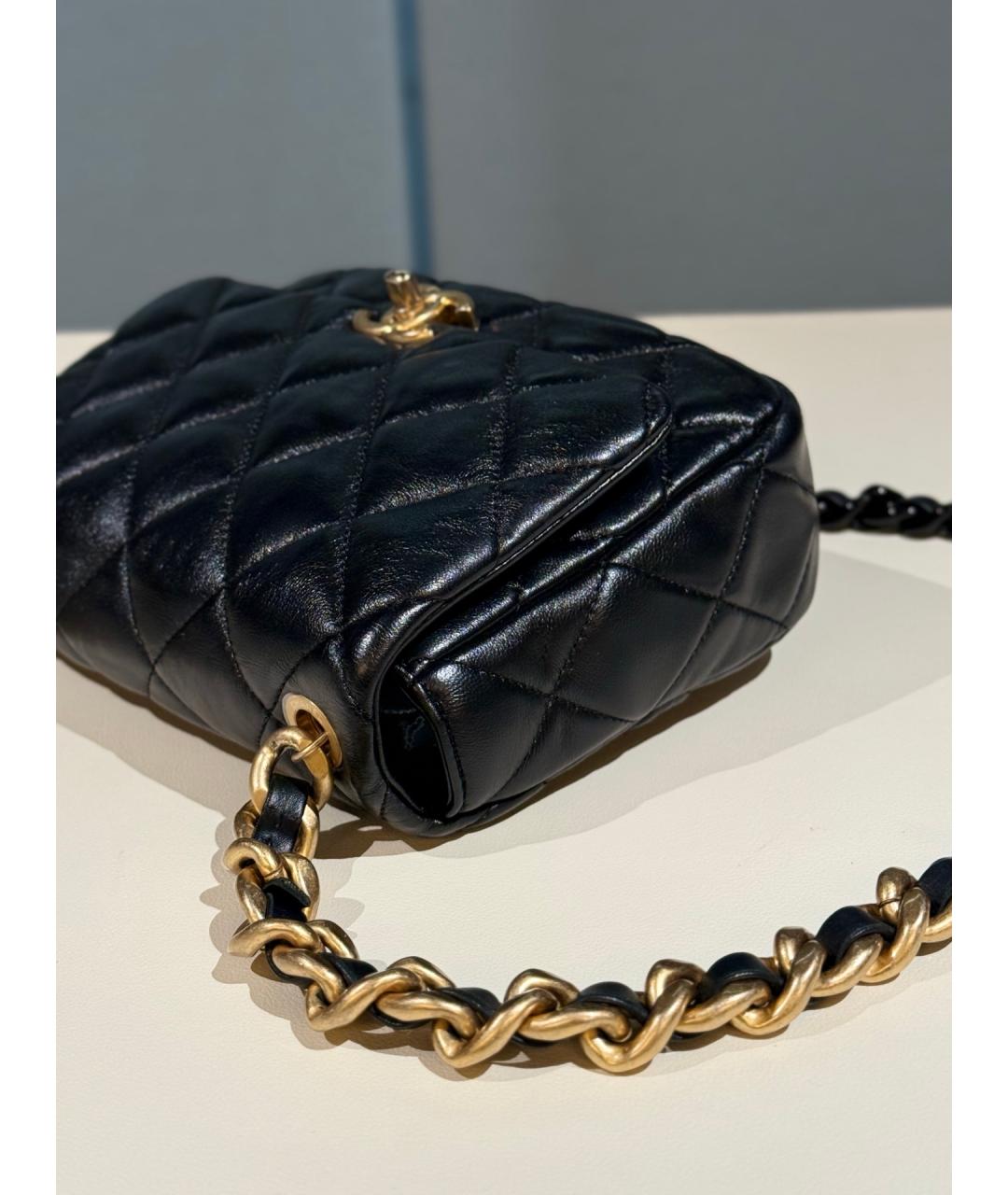 CHANEL Черная кожаная сумка через плечо, фото 8