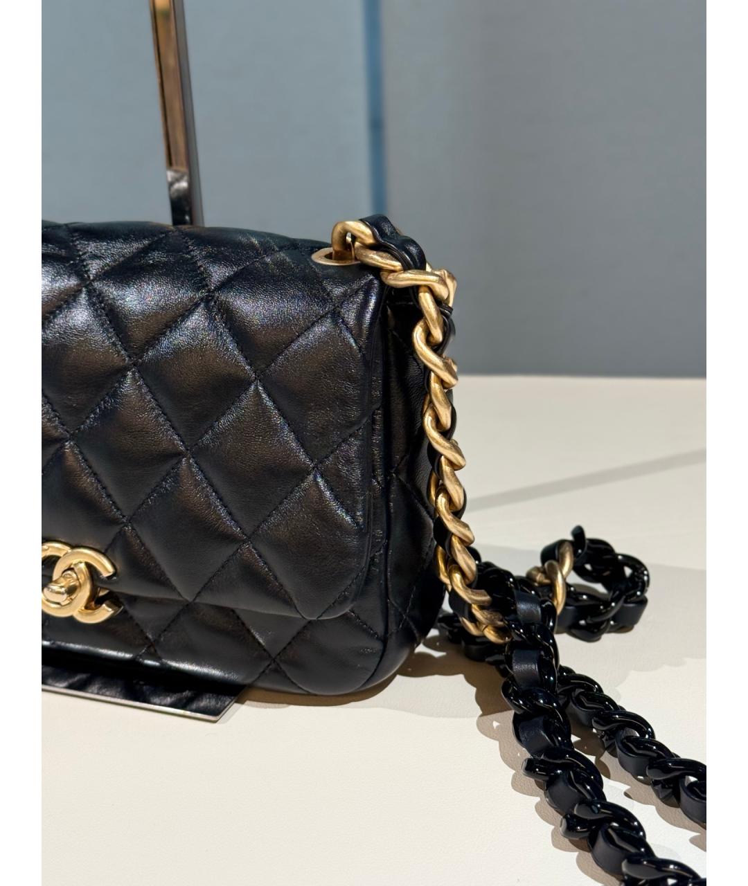 CHANEL Черная кожаная сумка через плечо, фото 2