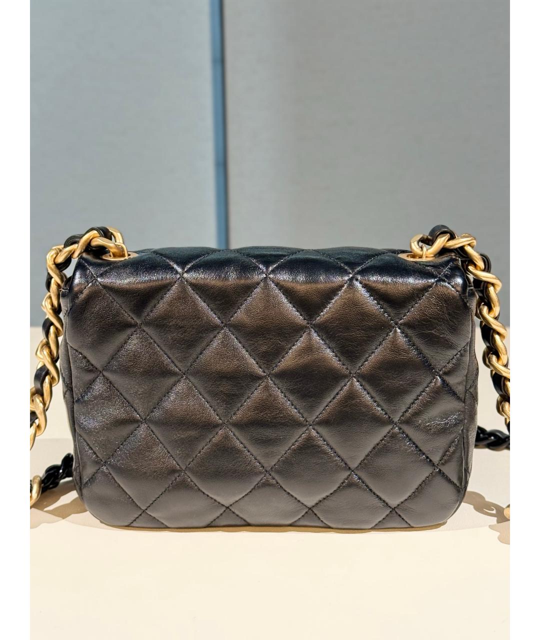 CHANEL Черная кожаная сумка через плечо, фото 5