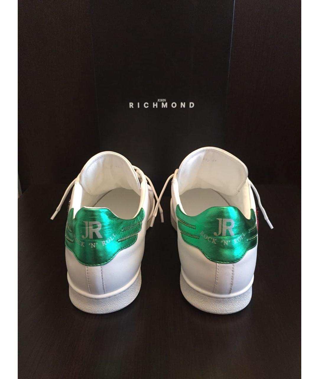 JOHN RICHMOND Белые кожаные низкие кроссовки / кеды, фото 3