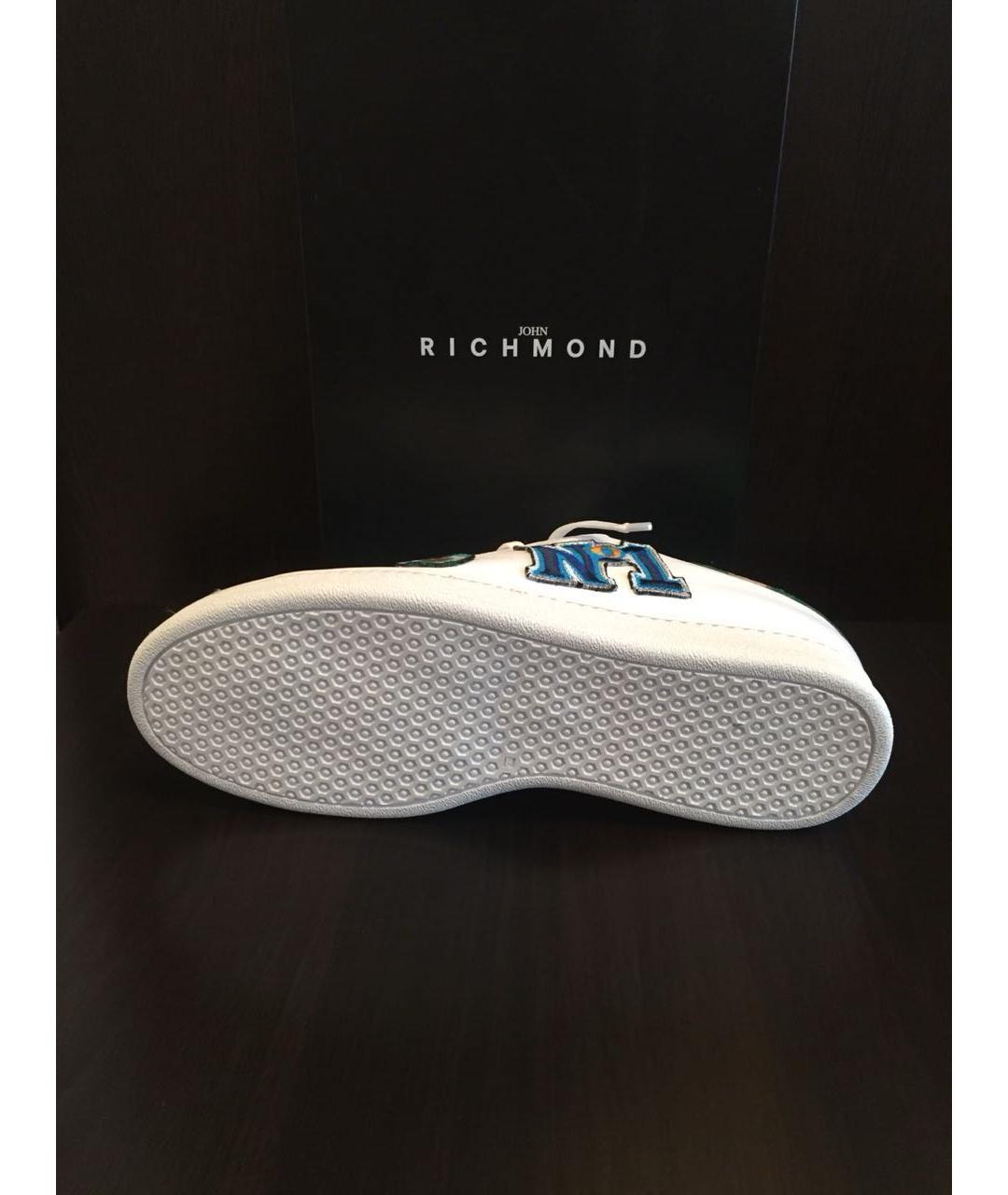 JOHN RICHMOND Белые кожаные низкие кроссовки / кеды, фото 4