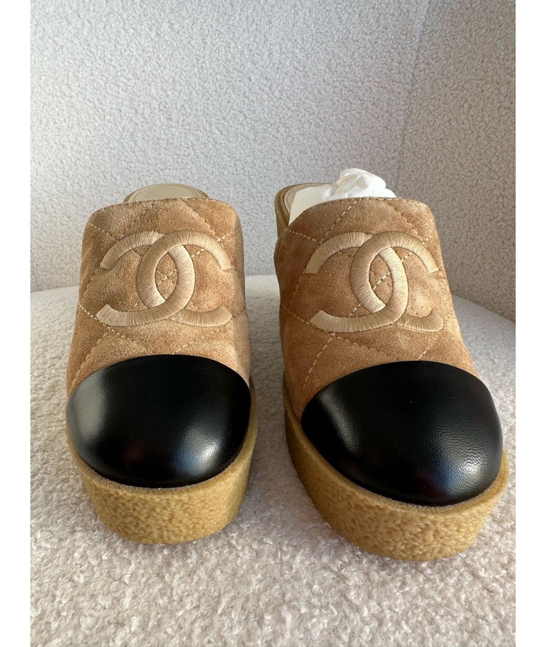 CHANEL Бежевые мюли, фото 3
