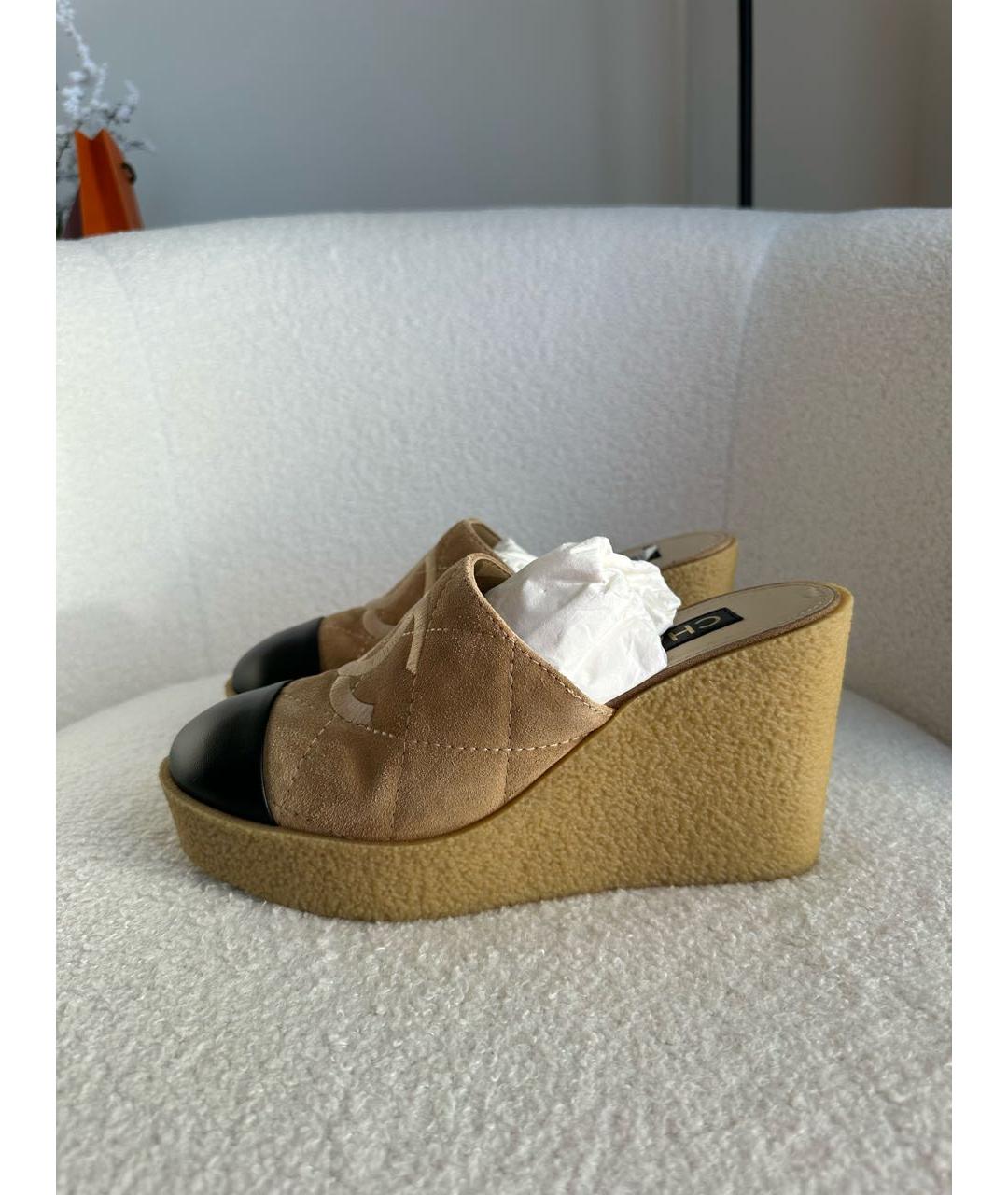 CHANEL Бежевые мюли, фото 4