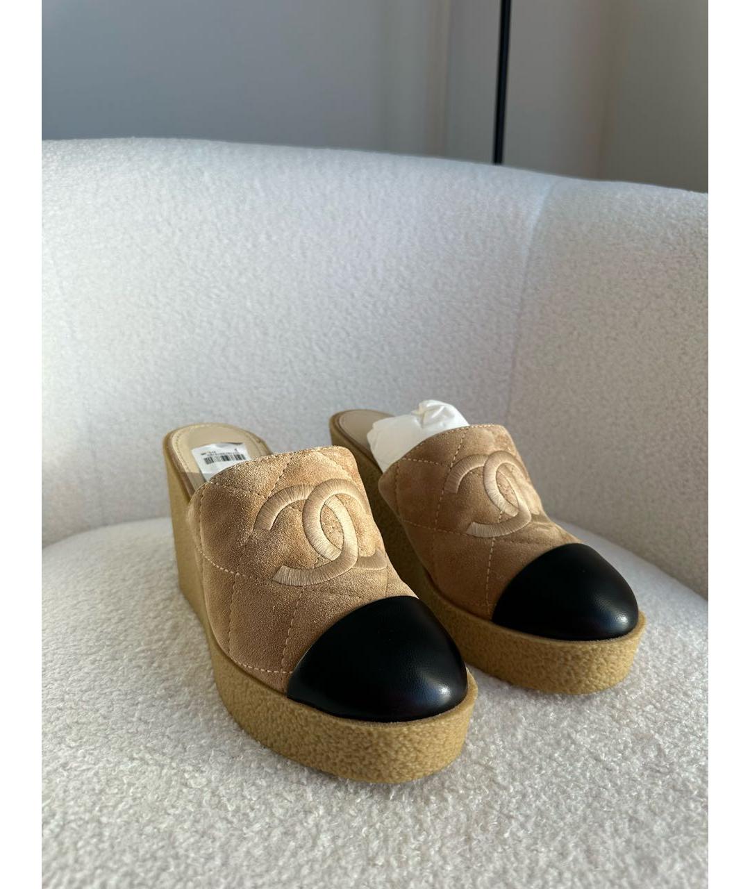 CHANEL Бежевые мюли, фото 2