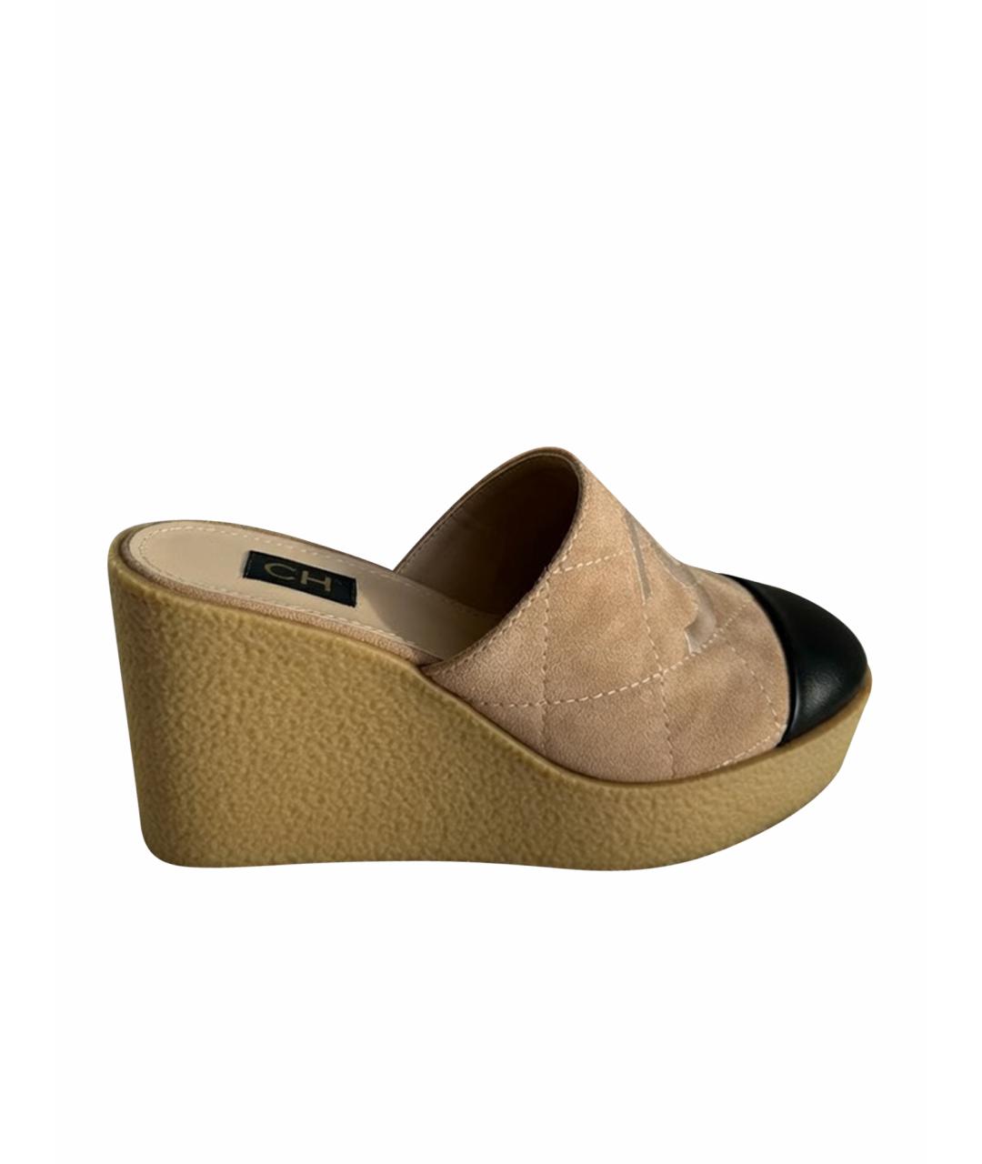 CHANEL Бежевые мюли, фото 1