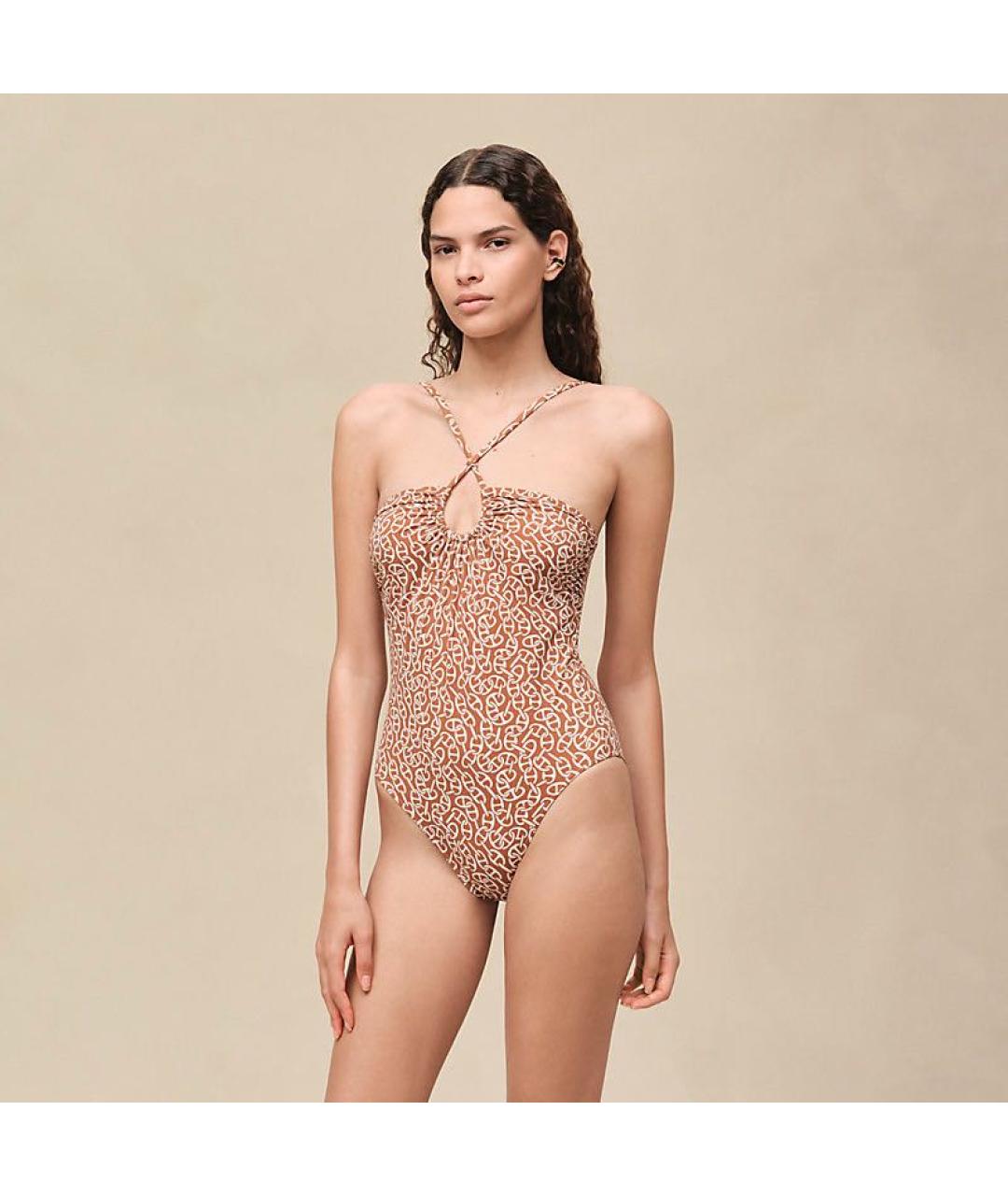 HERMES Коричневый полиамидовый купальник, фото 2