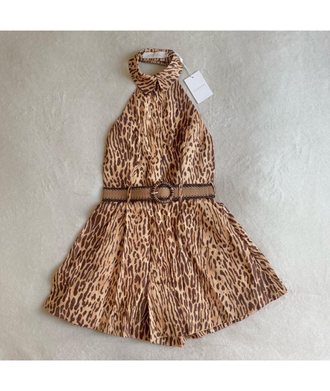 ZIMMERMANN Коричневый льняной комбинезон, фото 2