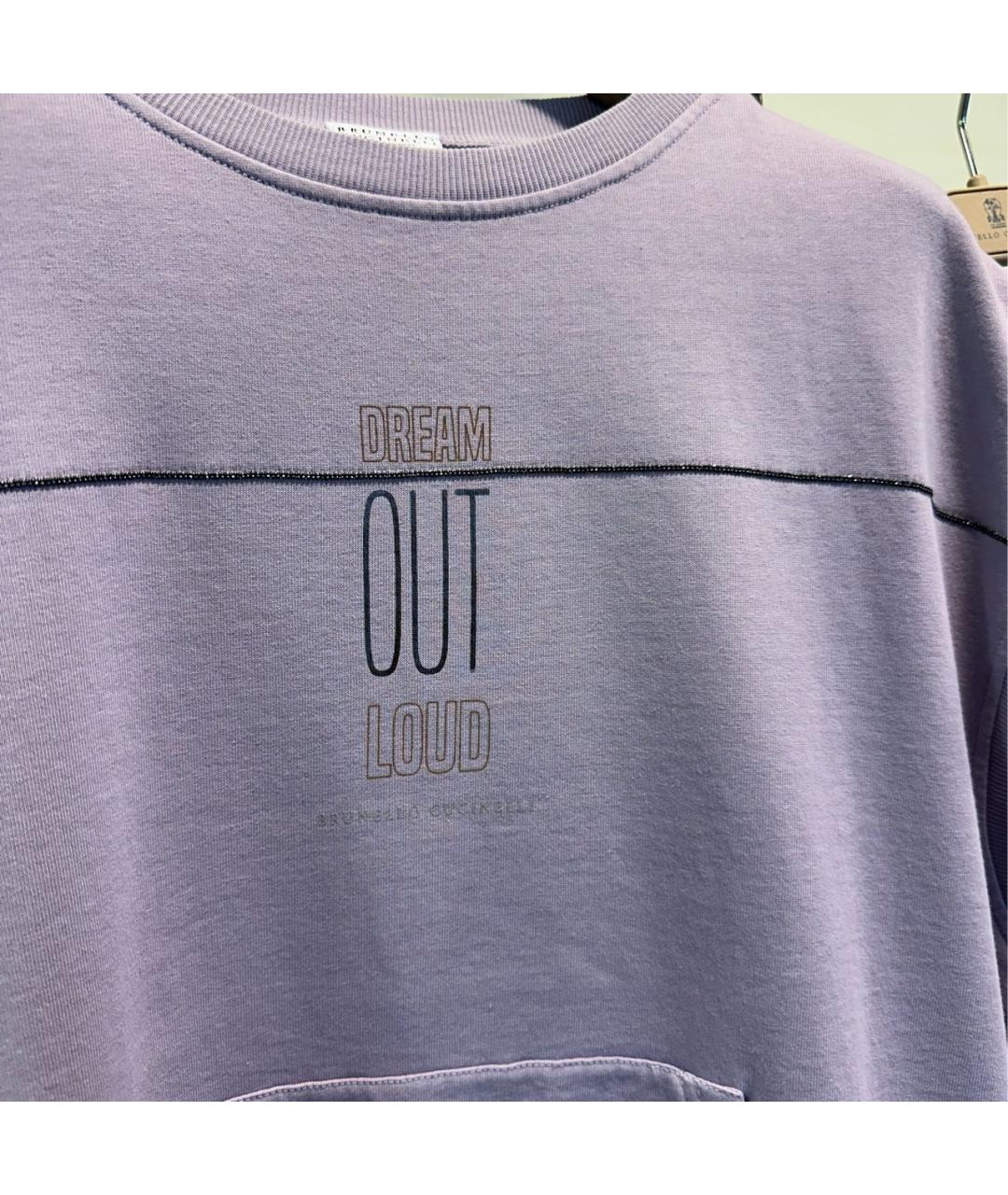 BRUNELLO CUCINELLI Фиолетовая хлопковая футболка, фото 2