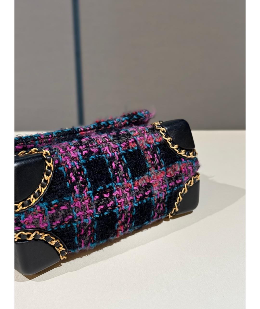 CHANEL Фиолетовая твидовая сумка через плечо, фото 8