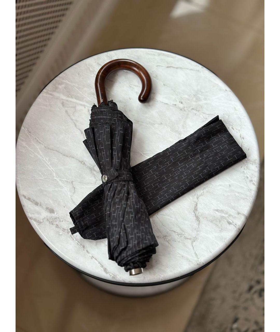 HERMES Черный зонт, фото 3