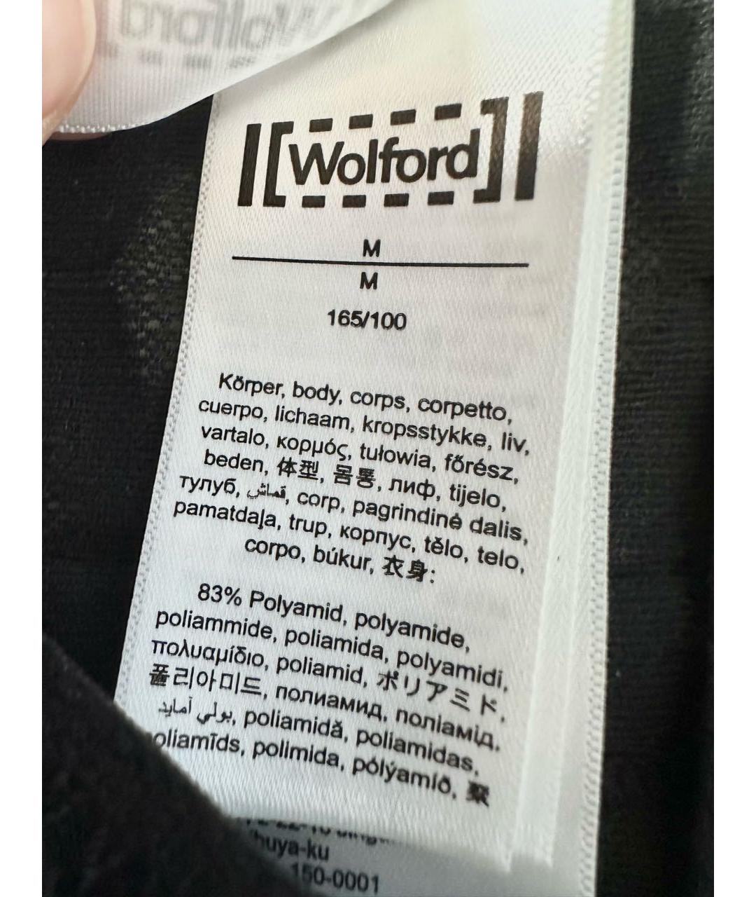 WOLFORD Черное полиамидовое боди, фото 5