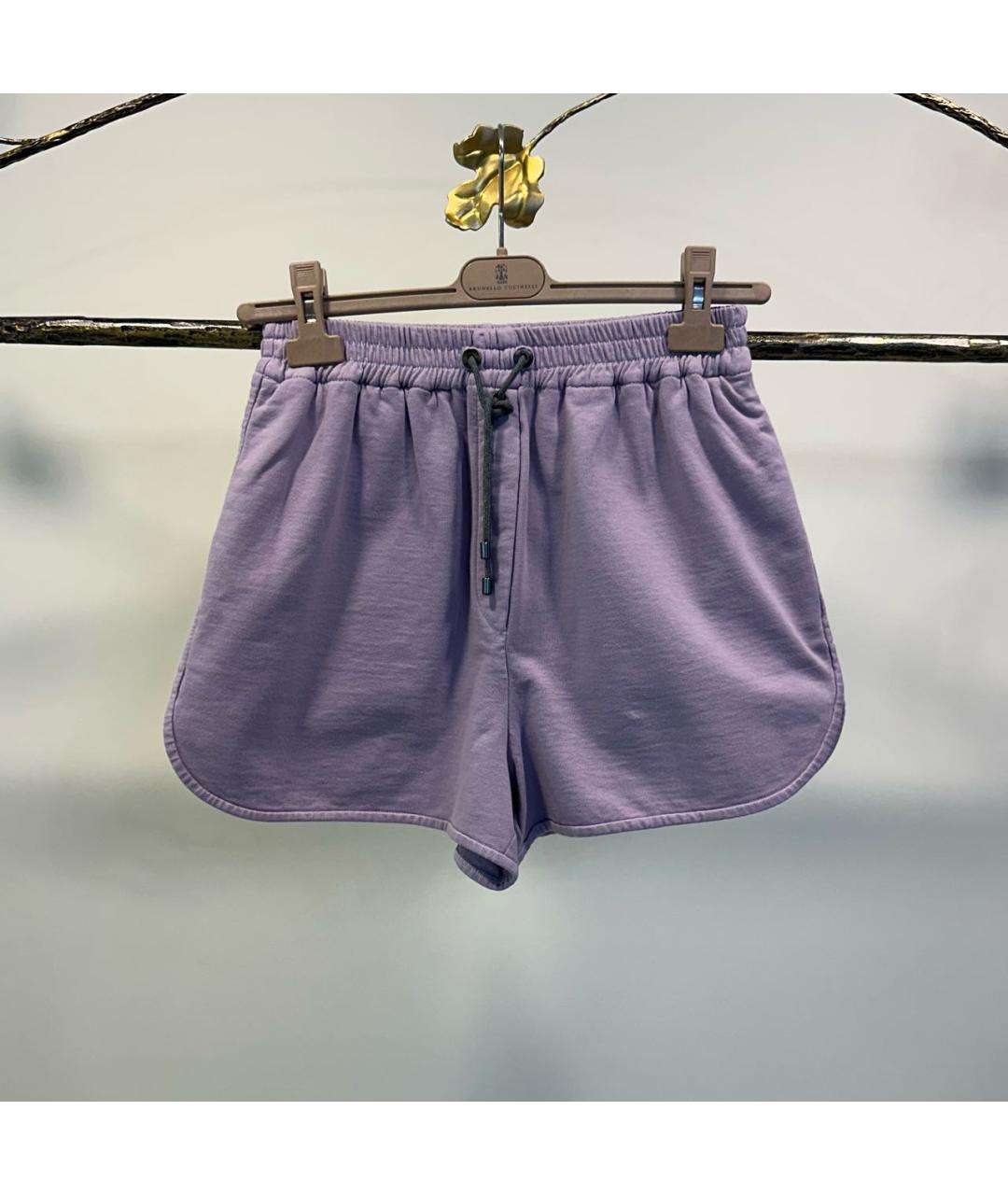 BRUNELLO CUCINELLI Фиолетовые хлопковые шорты, фото 2