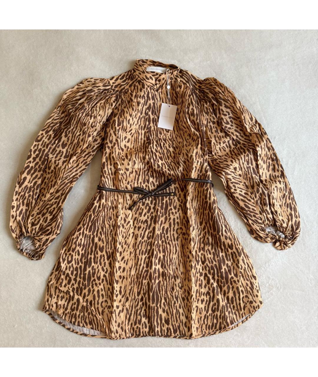 ZIMMERMANN Коричневая льняная туника, фото 2