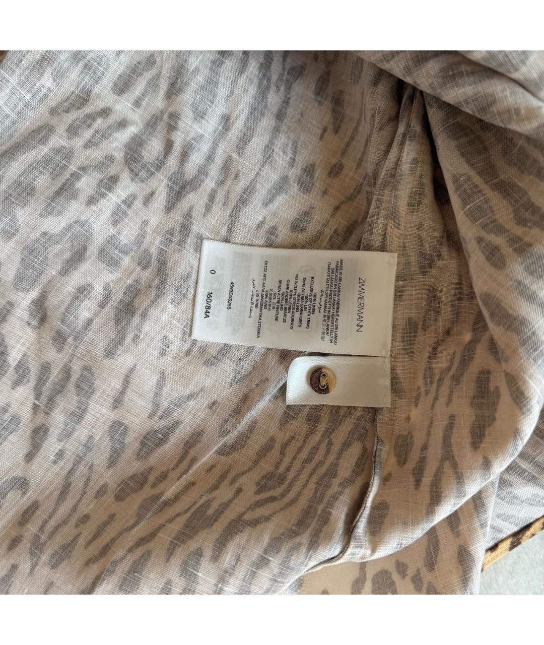 ZIMMERMANN Коричневая льняная туника, фото 3
