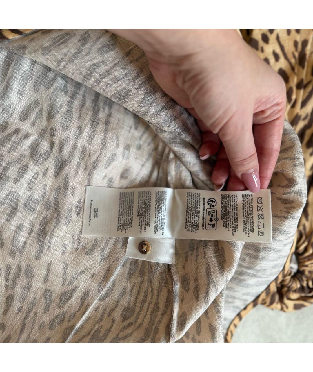 ZIMMERMANN Коричневая льняная туника, фото 4