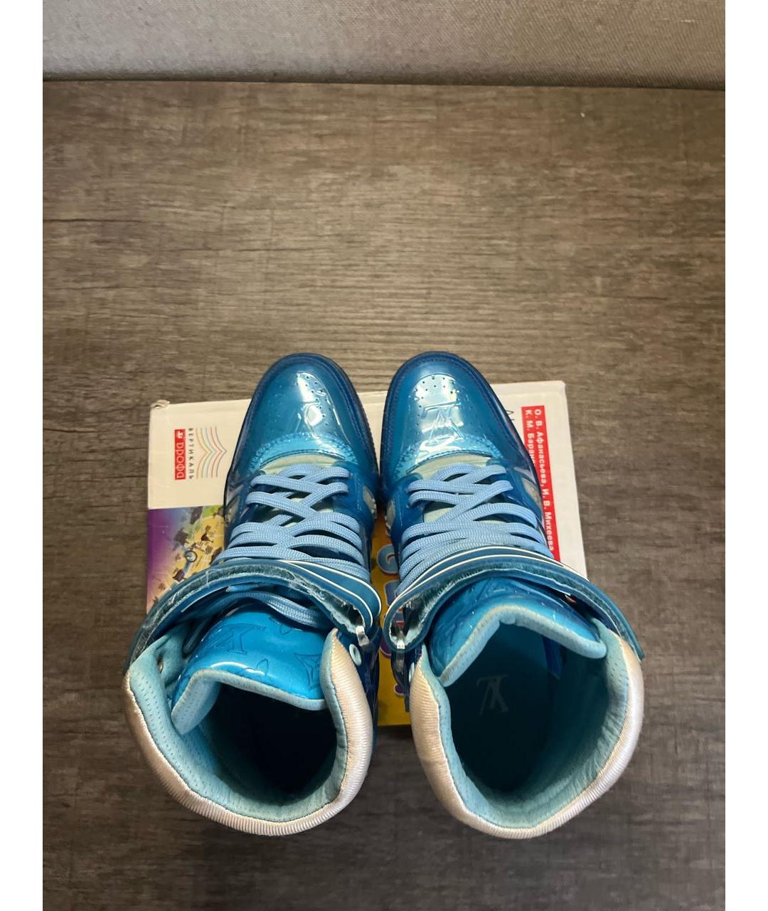 LOUIS VUITTON Голубые высокие кроссовки / кеды, фото 3