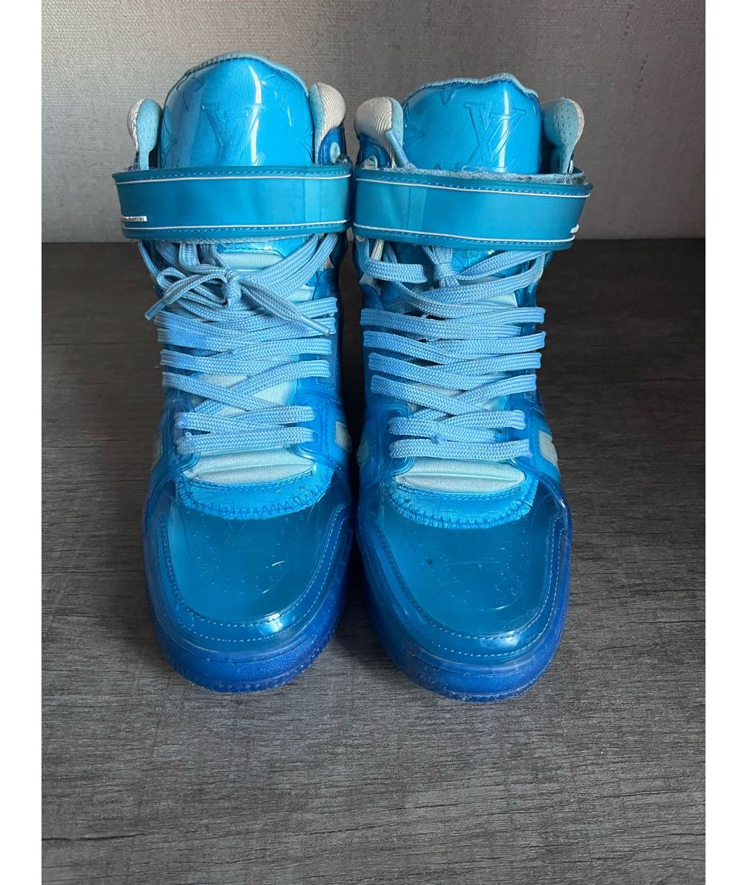 LOUIS VUITTON Голубые высокие кроссовки / кеды, фото 2