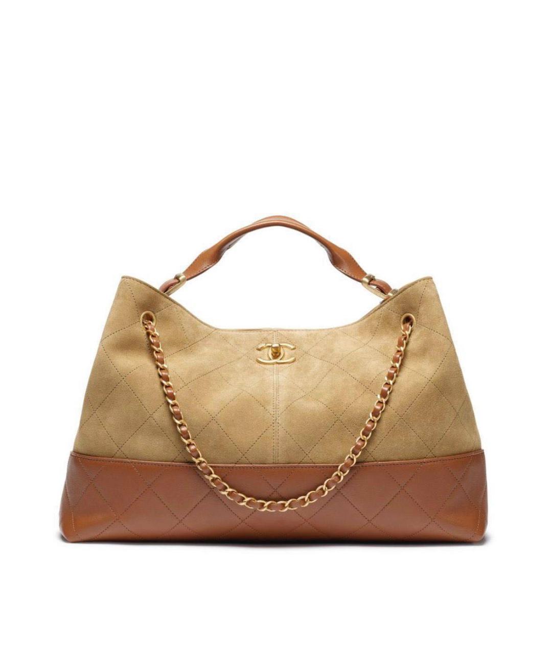 CHANEL Бежевая замшевая сумка через плечо, фото 8
