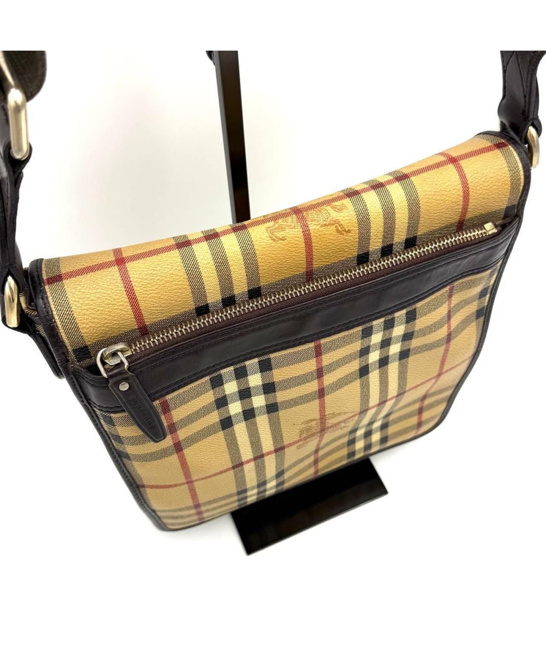 BURBERRY Бежевая кожаная сумка на плечо, фото 3