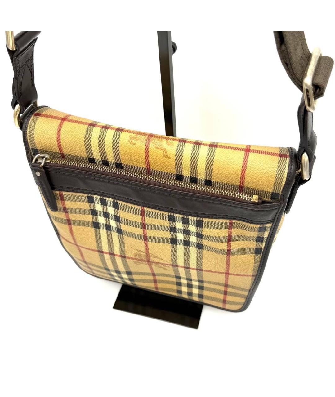 BURBERRY Бежевая кожаная сумка на плечо, фото 2