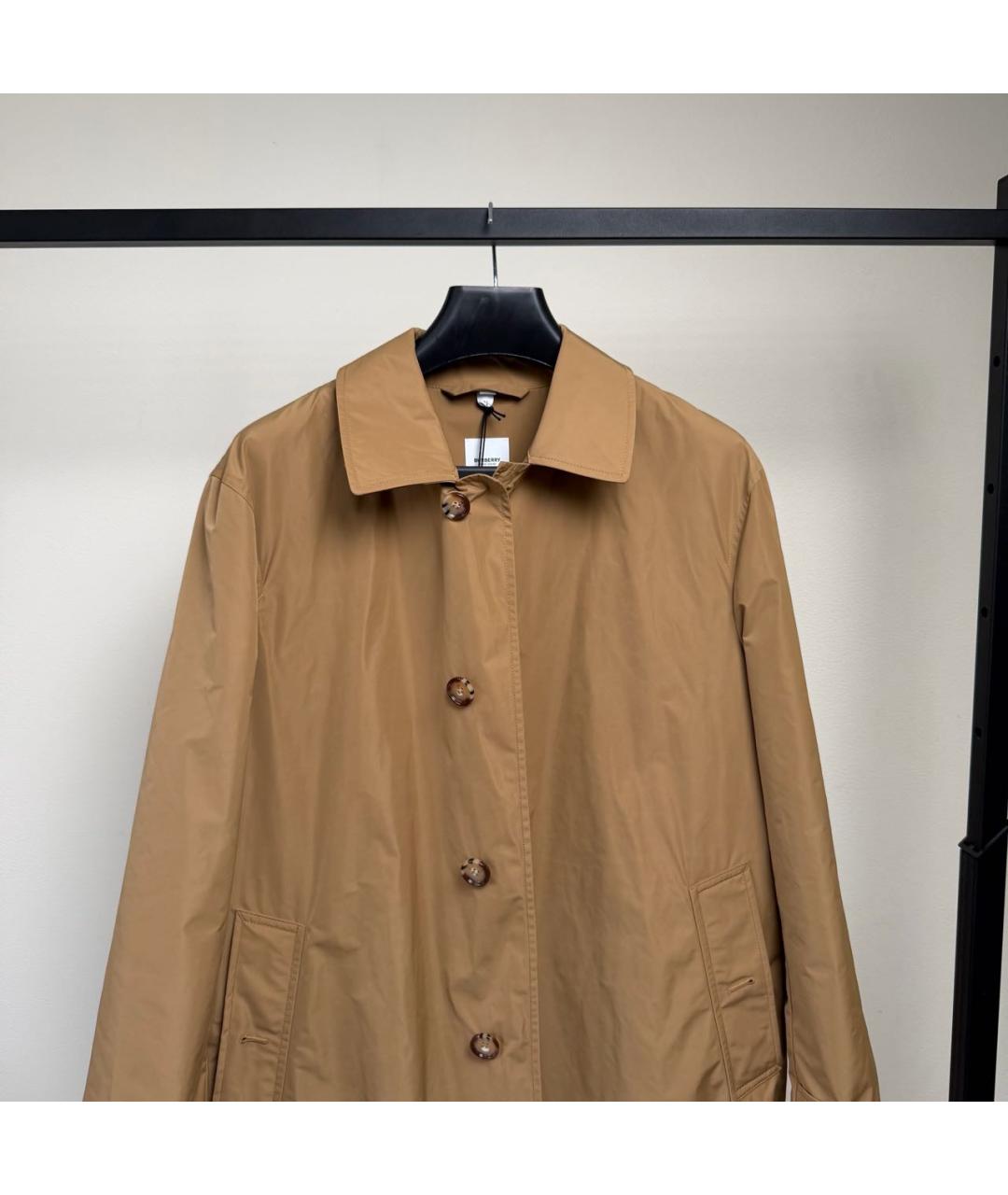 BURBERRY Бежевый полиэстеровый тренч / плащ, фото 2