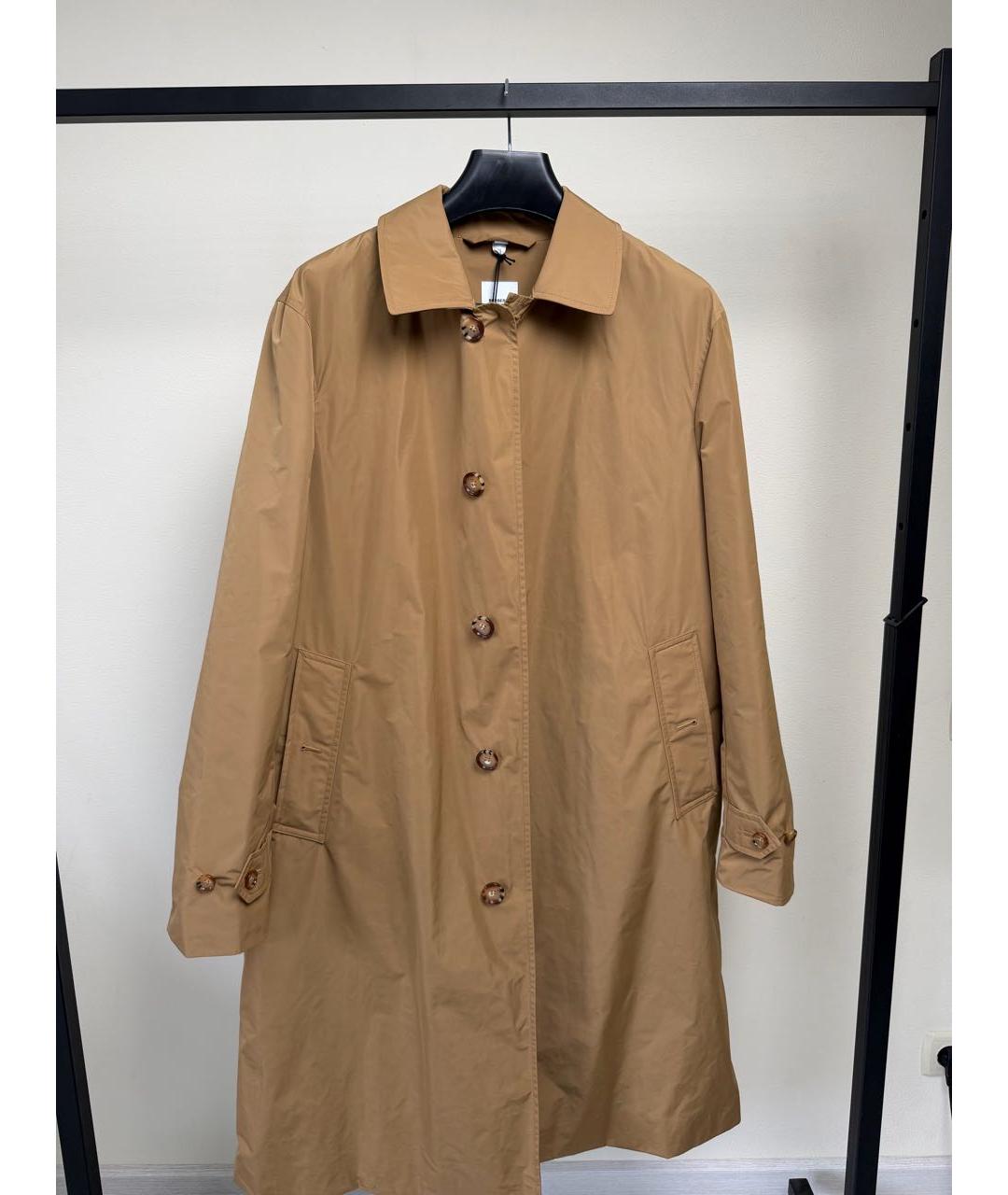 BURBERRY Бежевый полиэстеровый тренч / плащ, фото 9