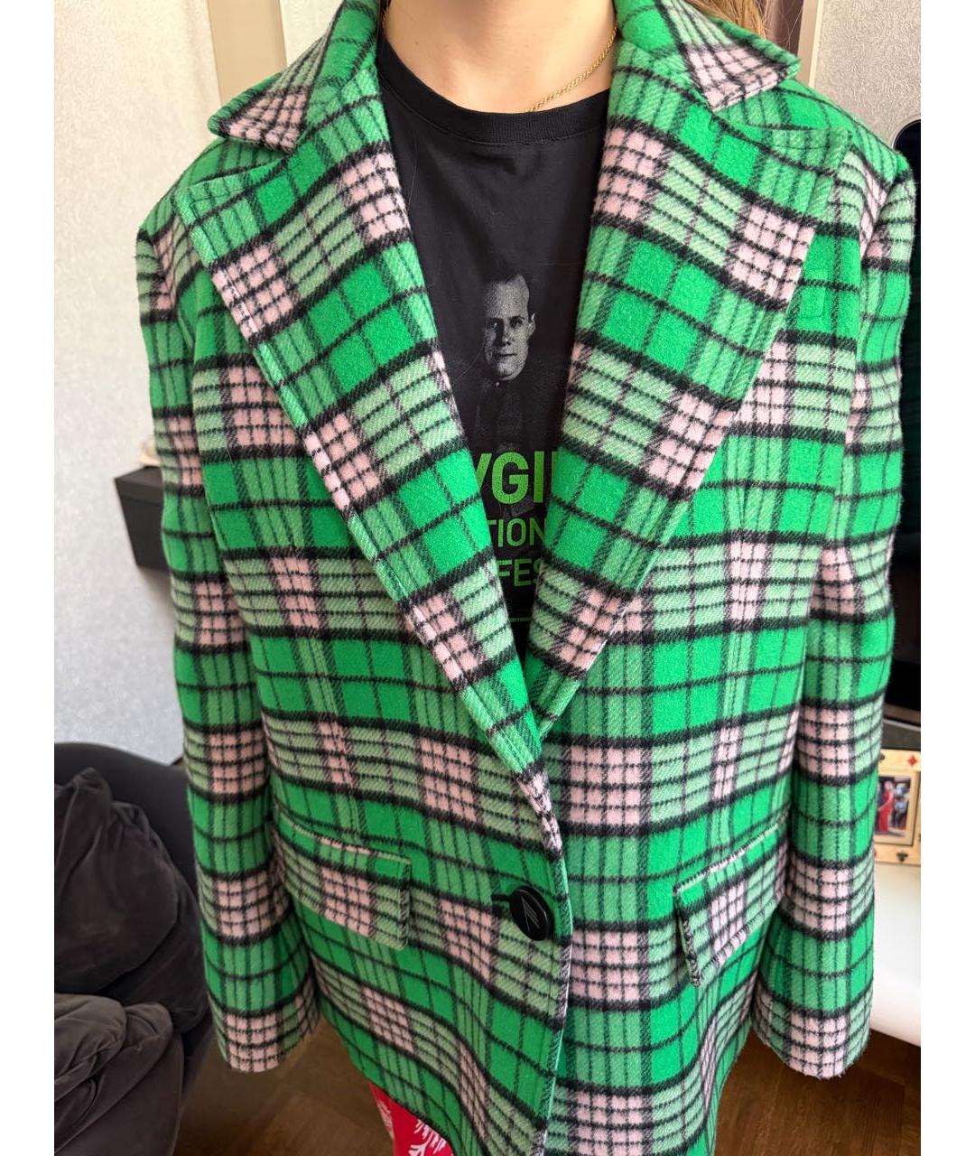 THE ATTICO Зеленый шерстяной жакет/пиджак, фото 5