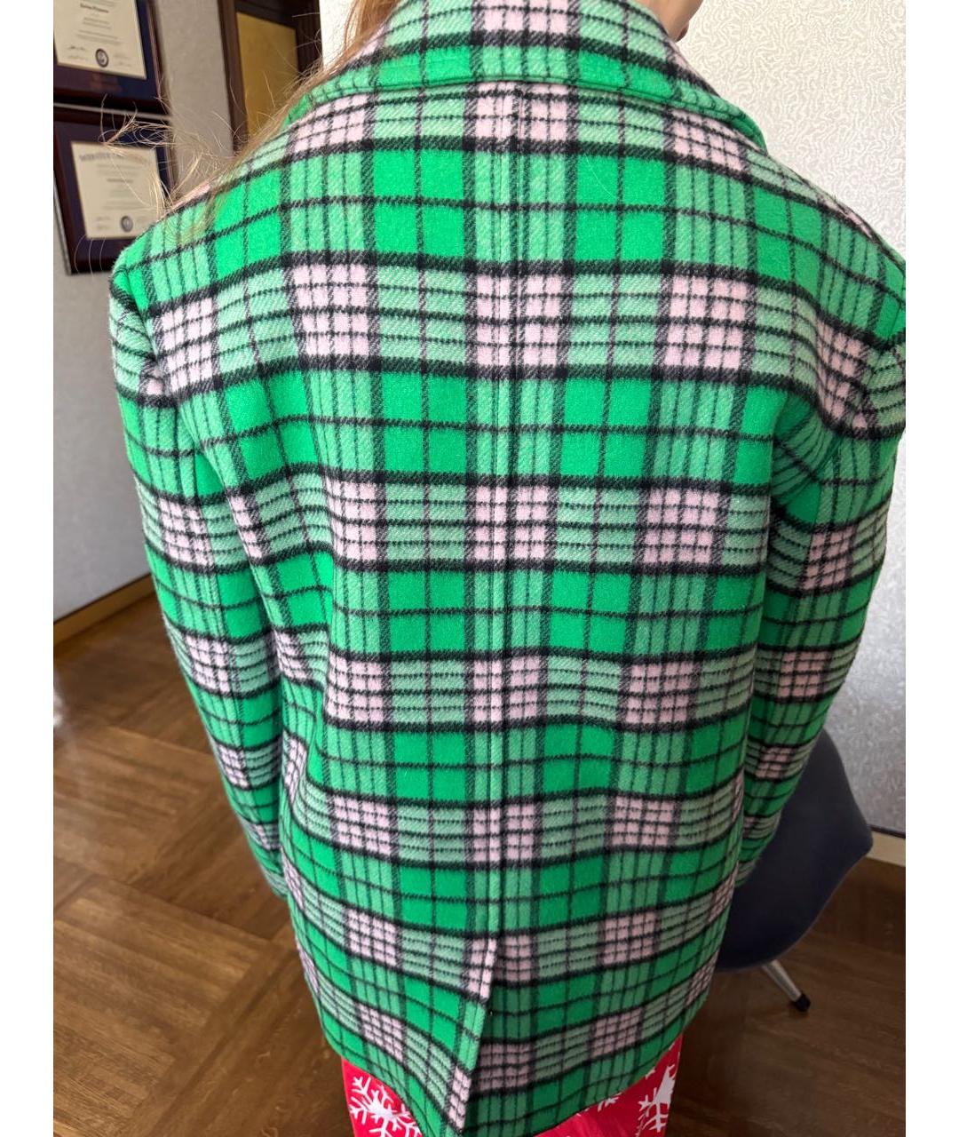 THE ATTICO Зеленый шерстяной жакет/пиджак, фото 2