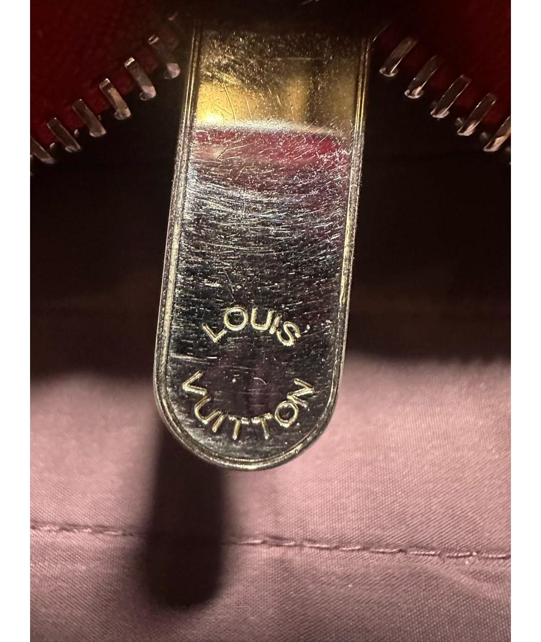 LOUIS VUITTON Красный кожаный кошелек, фото 7