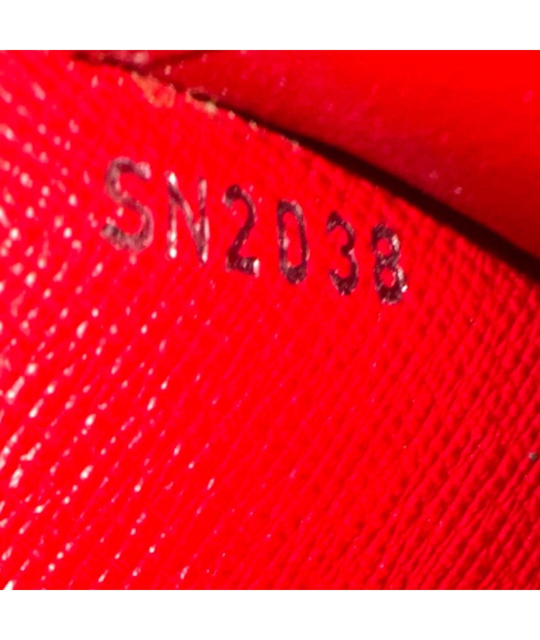 LOUIS VUITTON Красный кожаный кошелек, фото 5