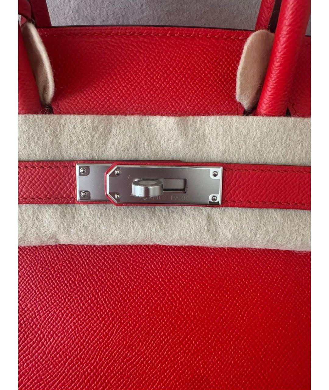 HERMES Красная кожаная сумка с короткими ручками, фото 8