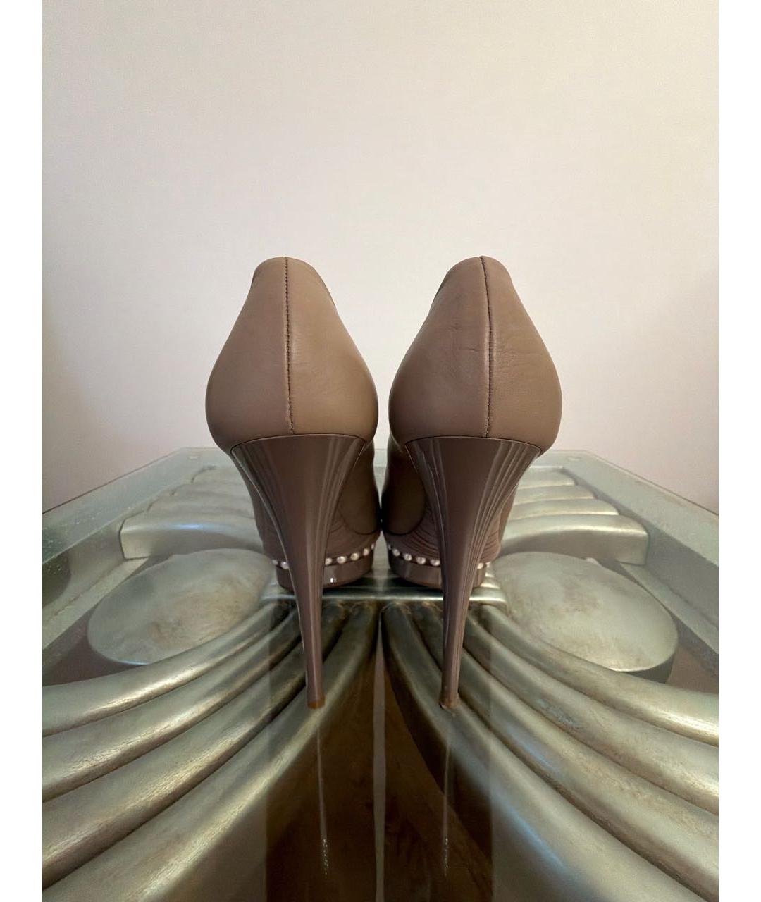 LE SILLA Бежевые кожаные туфли, фото 4