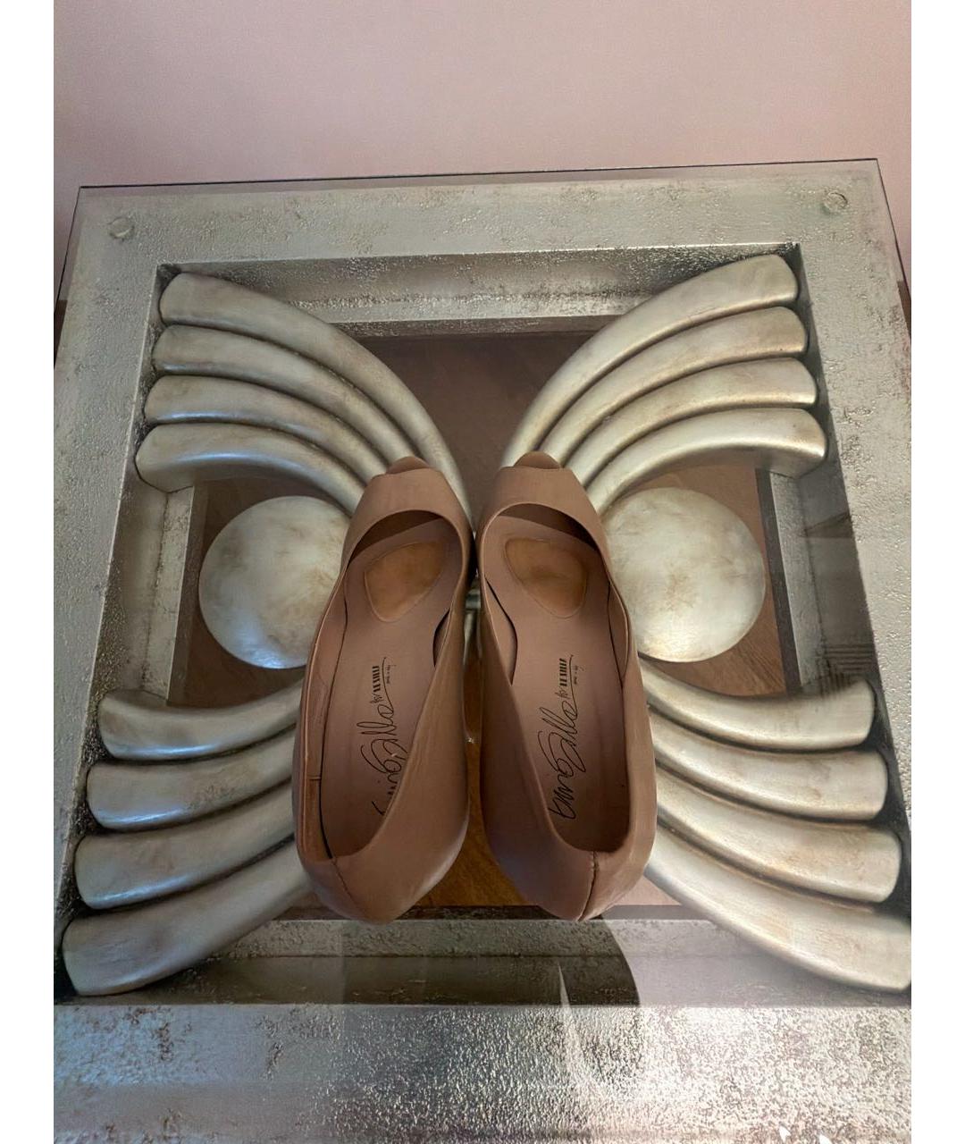 LE SILLA Бежевые кожаные туфли, фото 3