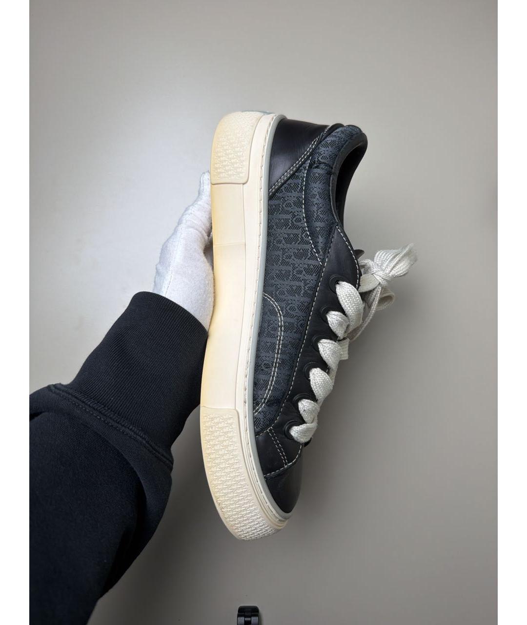 CHRISTIAN DIOR Черные кожаные низкие кроссовки / кеды, фото 5