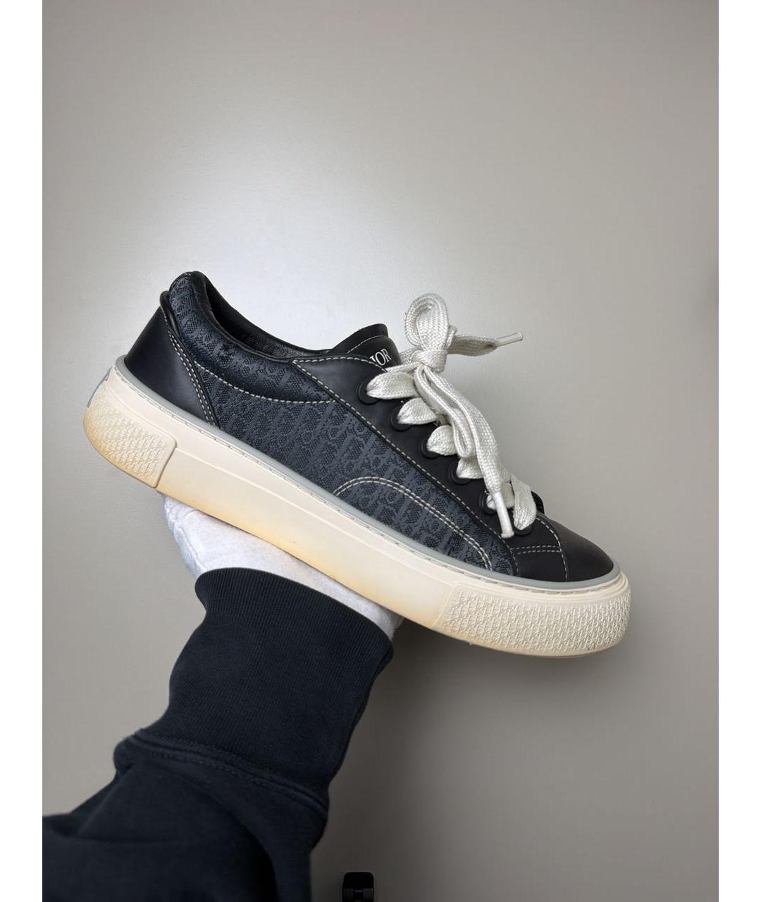 CHRISTIAN DIOR Черные кожаные низкие кроссовки / кеды, фото 8