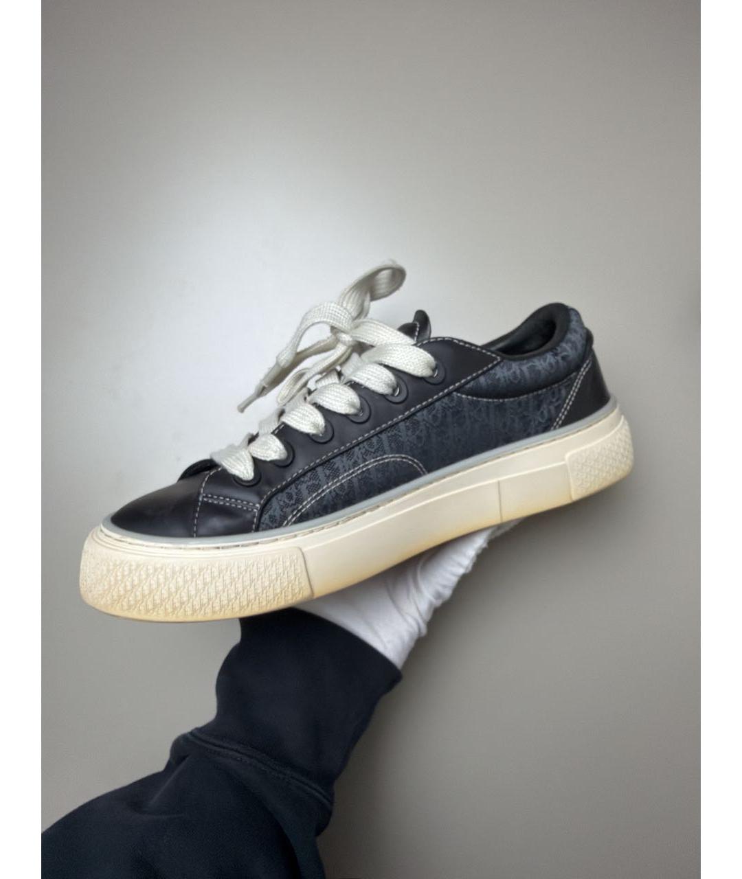 CHRISTIAN DIOR Черные кожаные низкие кроссовки / кеды, фото 3