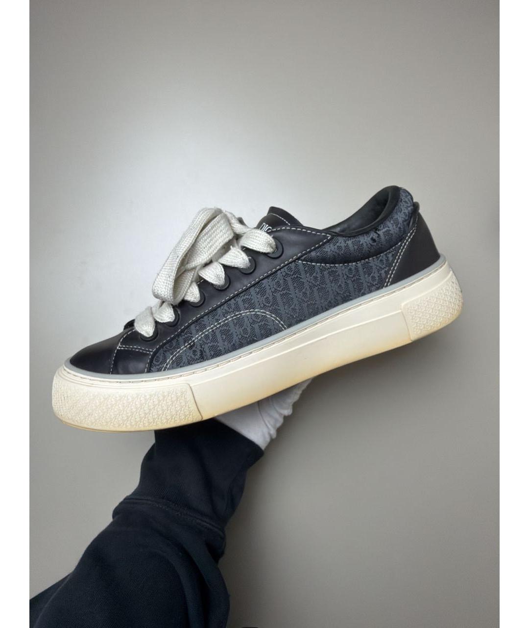 CHRISTIAN DIOR Черные кожаные низкие кроссовки / кеды, фото 4