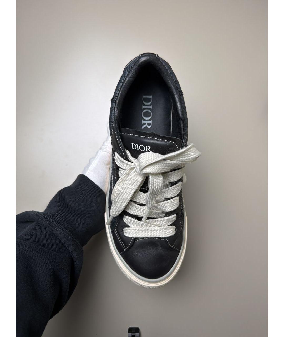 CHRISTIAN DIOR Черные кожаные низкие кроссовки / кеды, фото 2