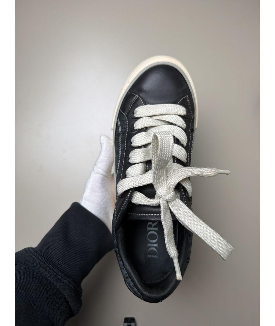 CHRISTIAN DIOR Черные кожаные низкие кроссовки / кеды, фото 7