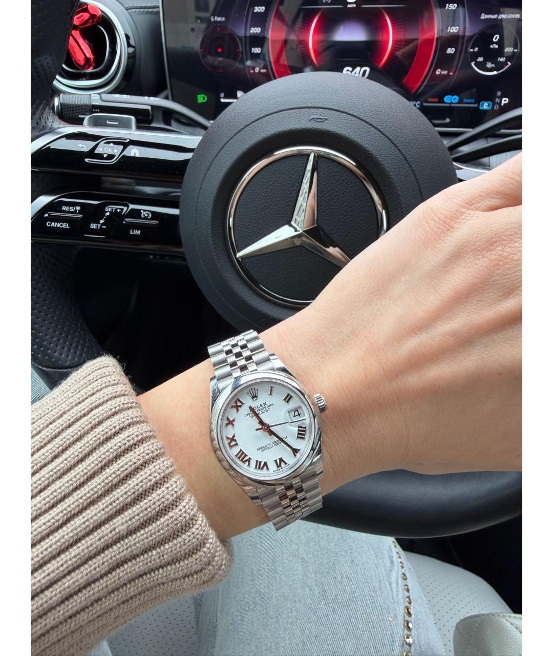 ROLEX Серебряные часы из белого золота, фото 7