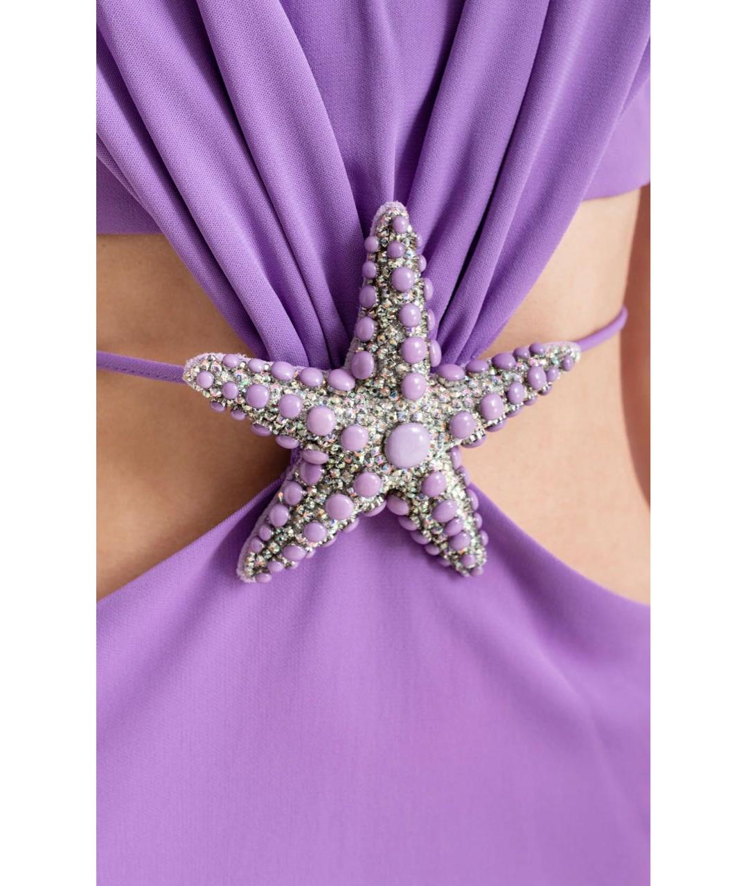 DAVID KOMA Фиолетовое ацетатное вечернее платье, фото 2