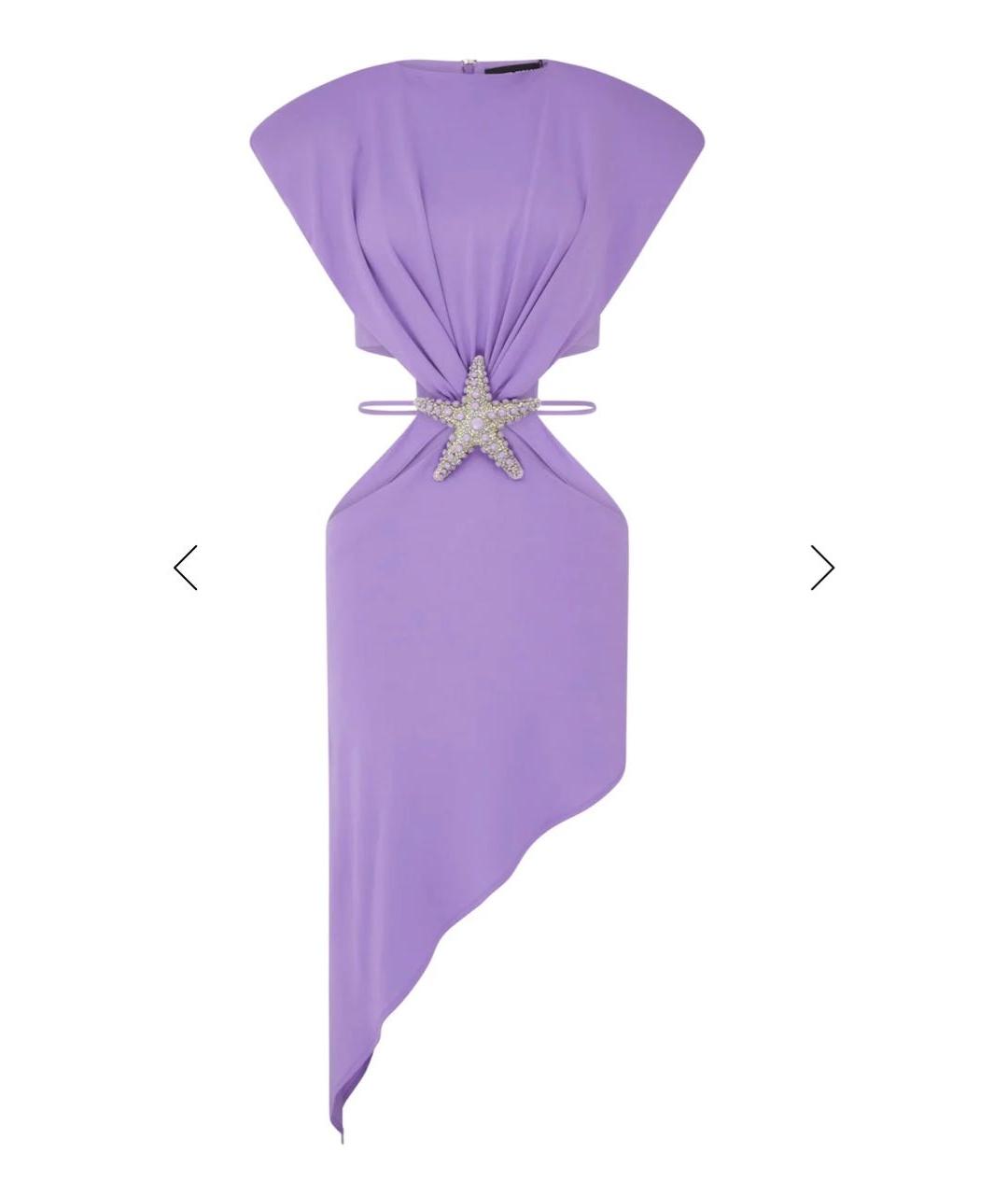 DAVID KOMA Фиолетовое ацетатное вечернее платье, фото 3