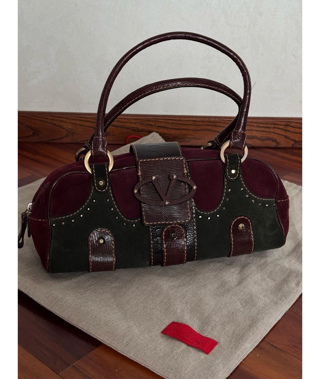 VALENTINO Черная кожаная сумка с короткими ручками, фото 4