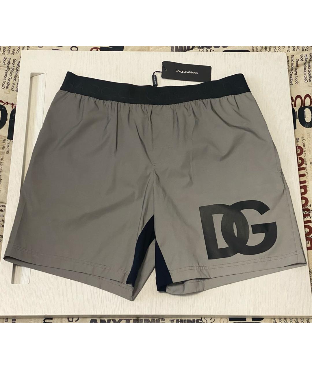 DOLCE&GABBANA Серые полиэстеровые шорты, фото 9