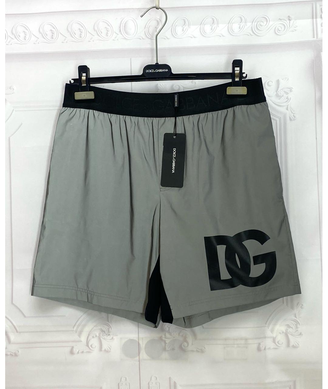 DOLCE&GABBANA Серые полиэстеровые шорты, фото 6