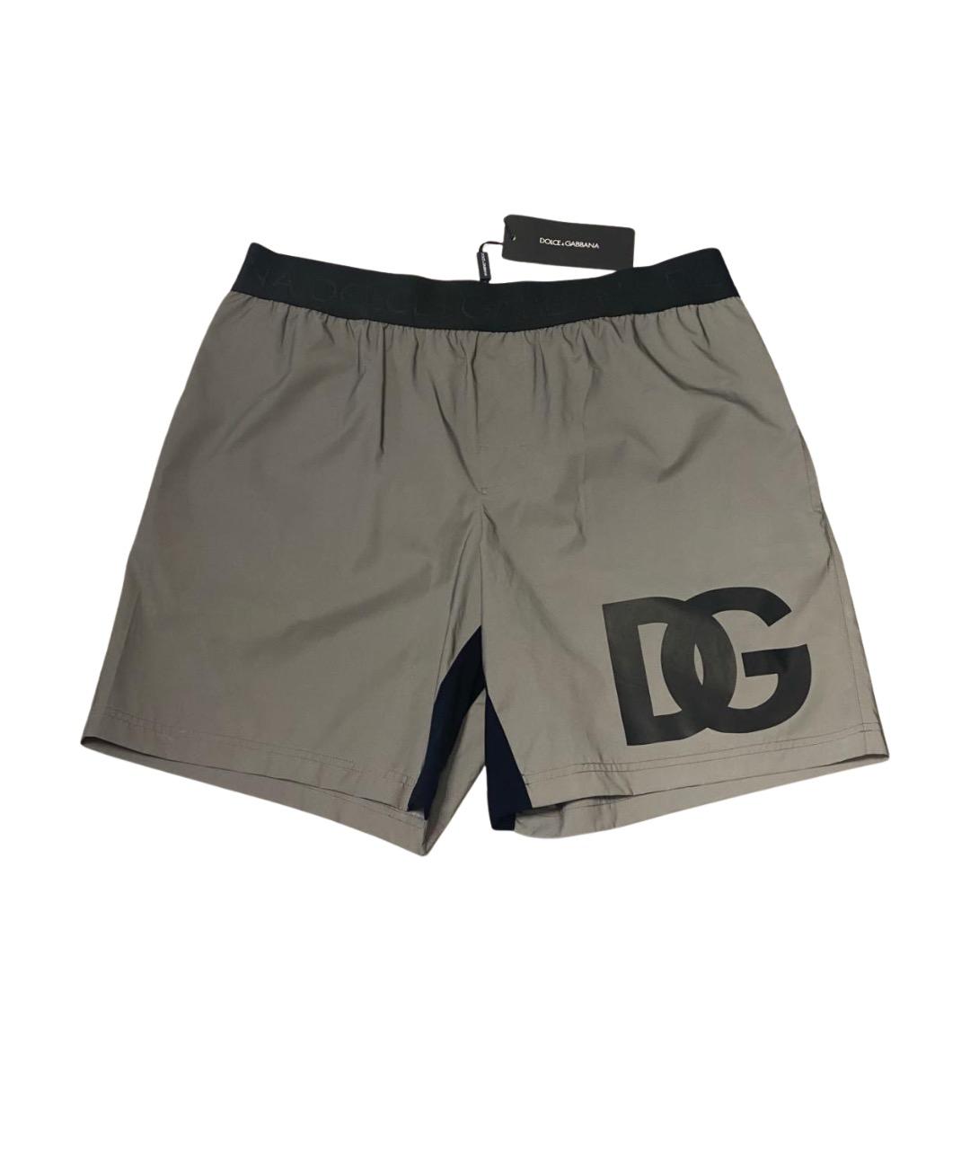 DOLCE&GABBANA Серые полиэстеровые шорты, фото 1