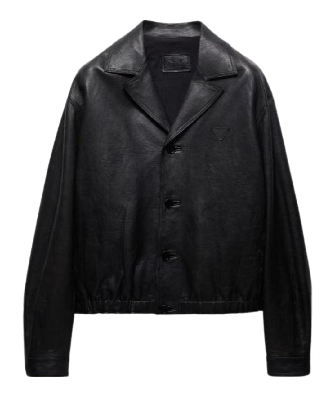 PRADA Черная кожаная куртка, фото 1