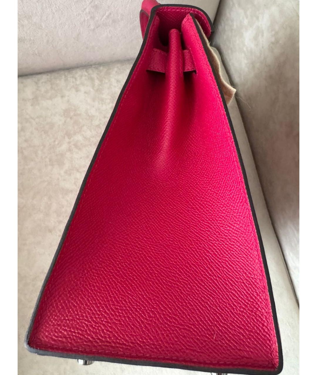 HERMES Розовая кожаная сумка с короткими ручками, фото 2